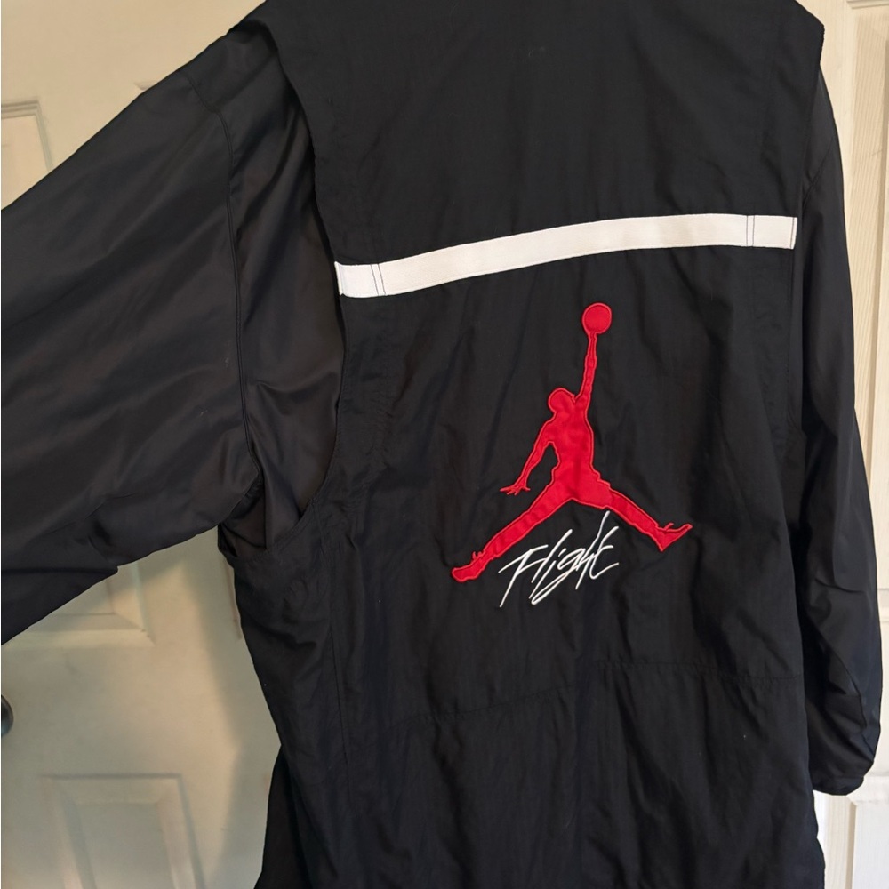 Jordan Flight Retro Men's Black Windbreaker with Red Logo